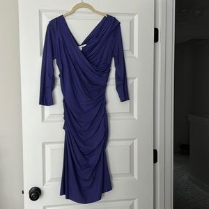 DVF 3/4 Sleeve Purple Dress Size Small